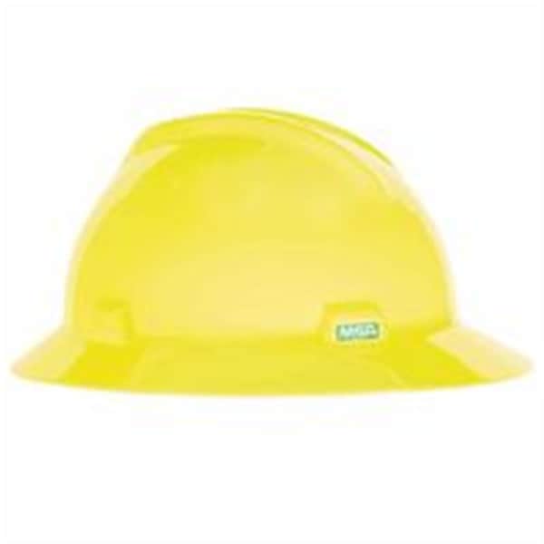 Msa 454-10061515 V-Gard Protective Hard Hat; Slotted; Hi-Viz Yellow-Green